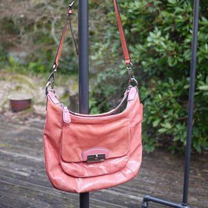 Coach Kristin Patent Leather Hobo Purse 19299 Rose
